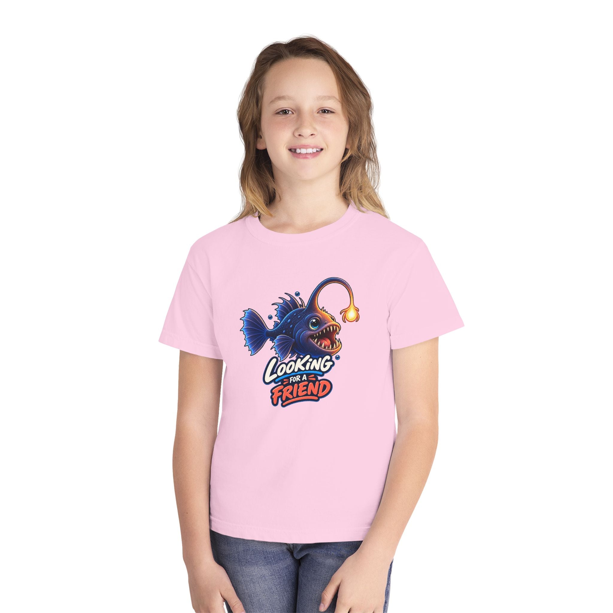 Youth Midweight Cotton Tee - Science collection - Angler Fish looking for a Friend