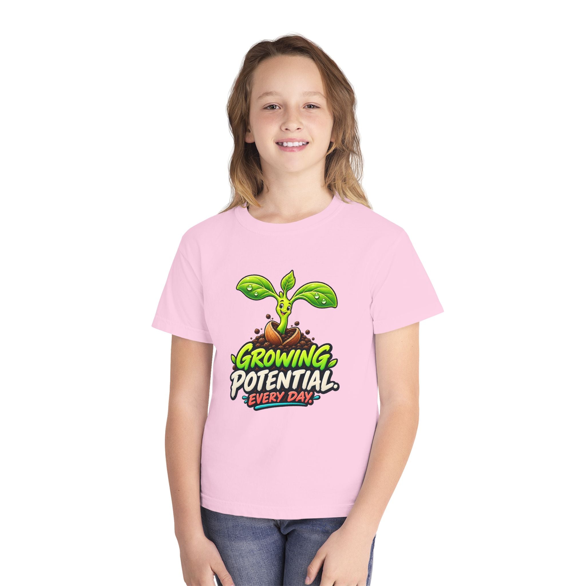 Youth Midweight Cotton Tee - Growing Seedling