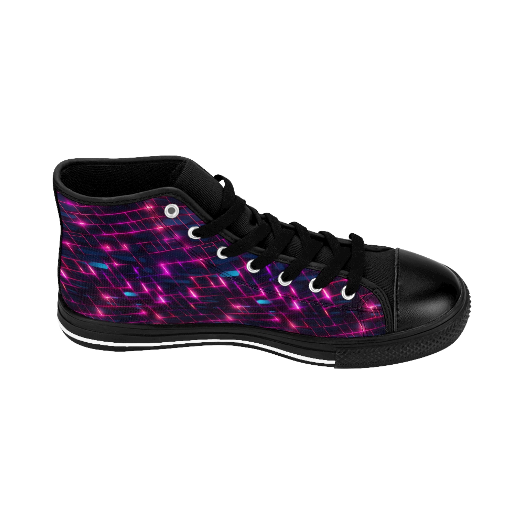 Men's Classic Sneakers (AOP) - Seamless Vibrant Synthwave Designs 03