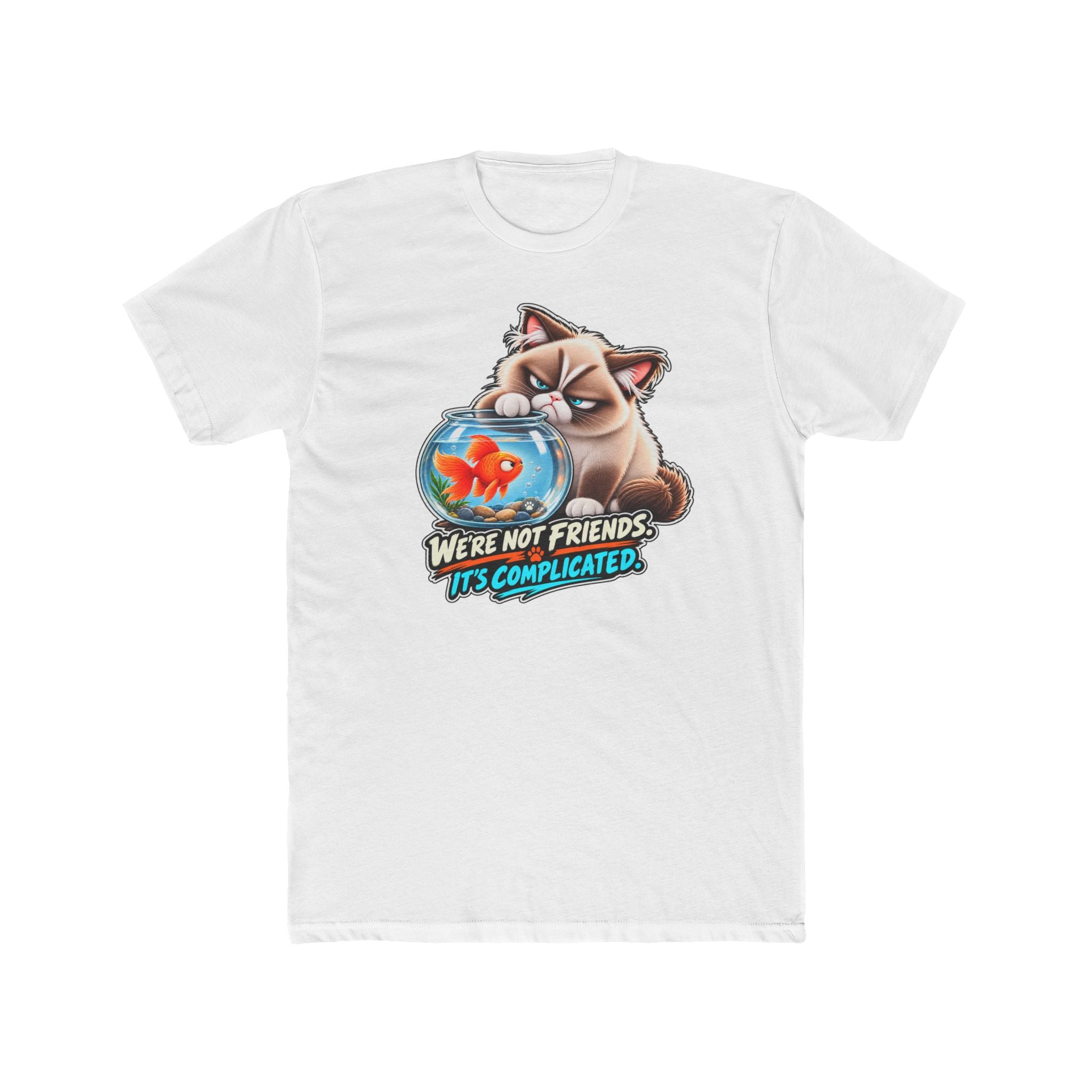 Men's Cotton Crew Tee - Grumpy Cats Collection - Fish Friend