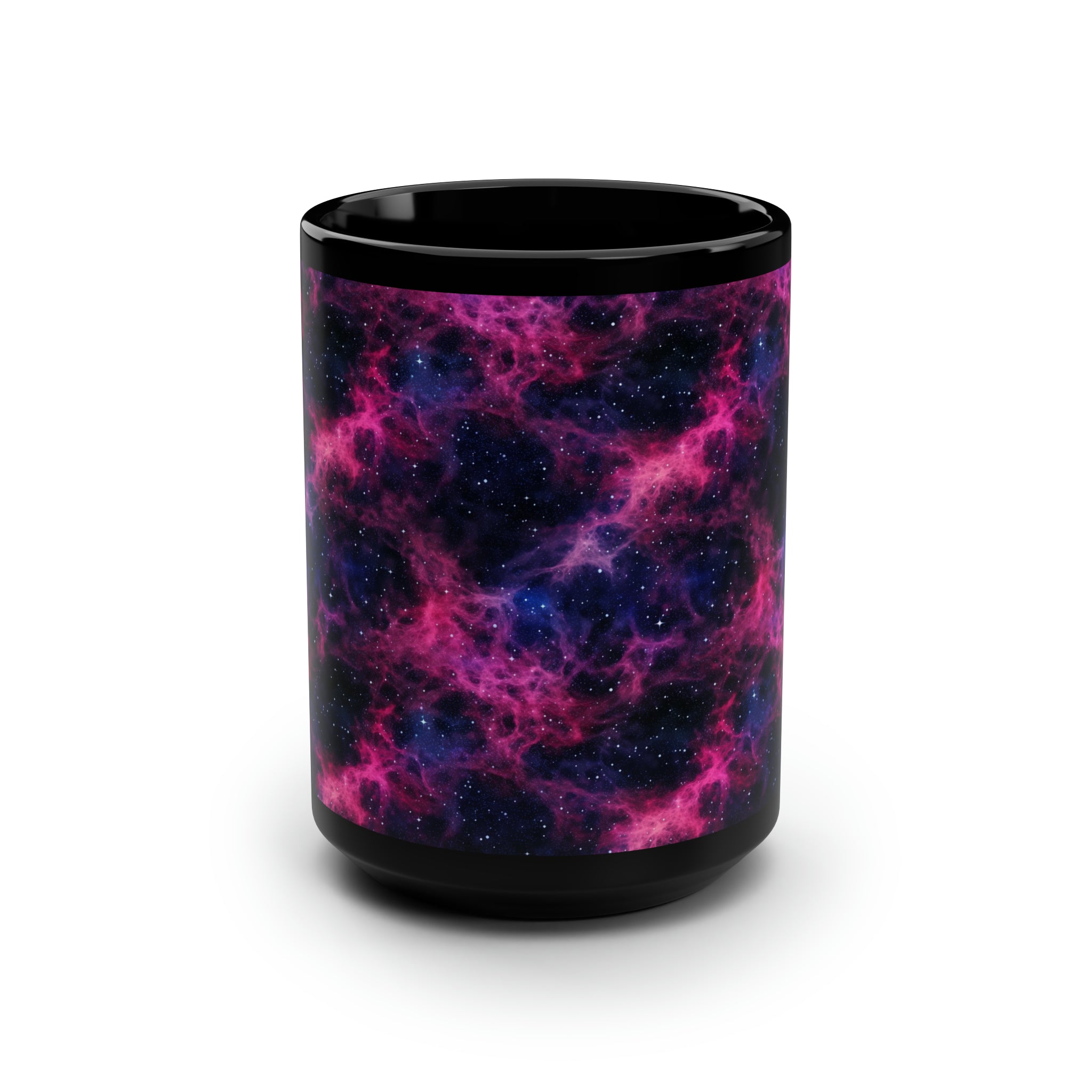 Black Mug, 15oz (AOP) - Fantasy Galaxies 02