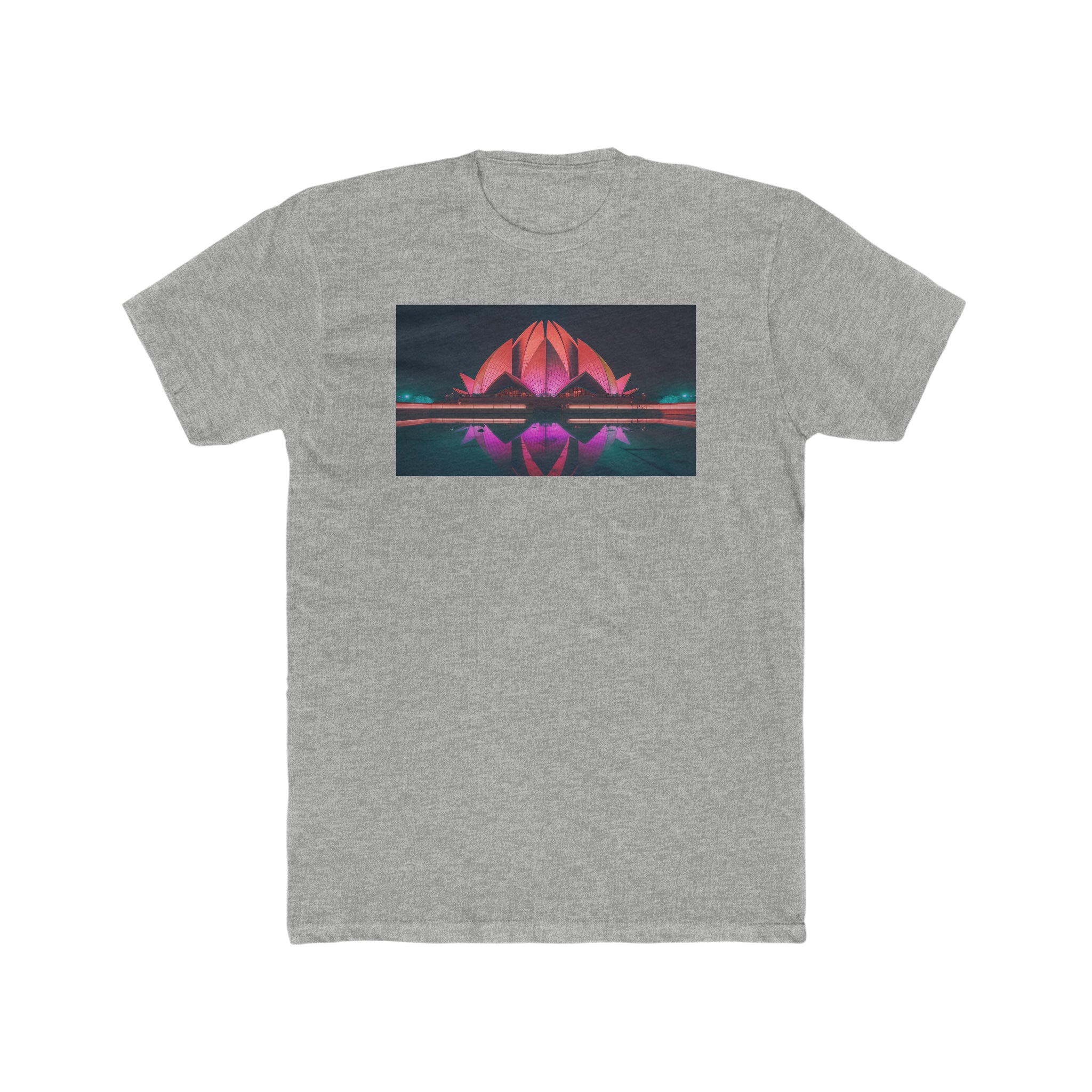 Men's Cotton Crew Tee - Fantasy Art - Lotus Temple
