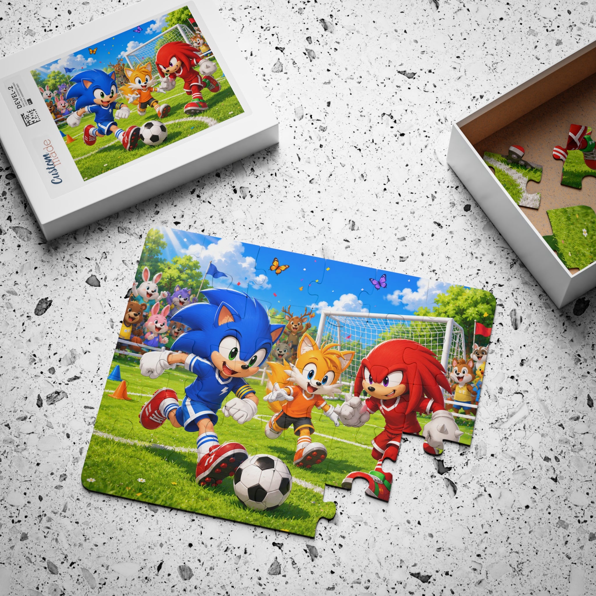 Kids' Puzzle, 30-Piece - Sonic, Tails & Knuckles playing Soccer