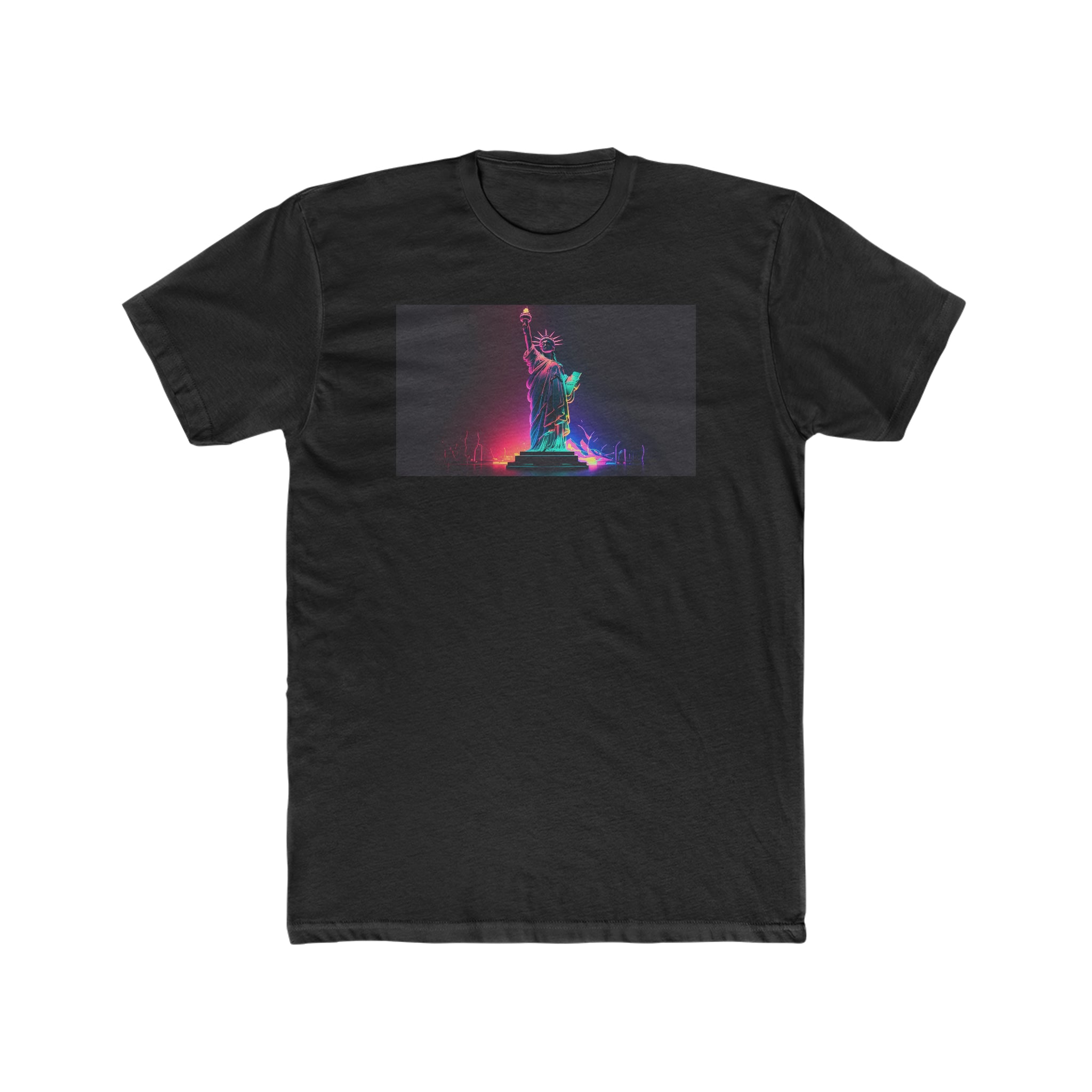 Men's Cotton Crew Tee - Fantasy Art - Statue of Liberty