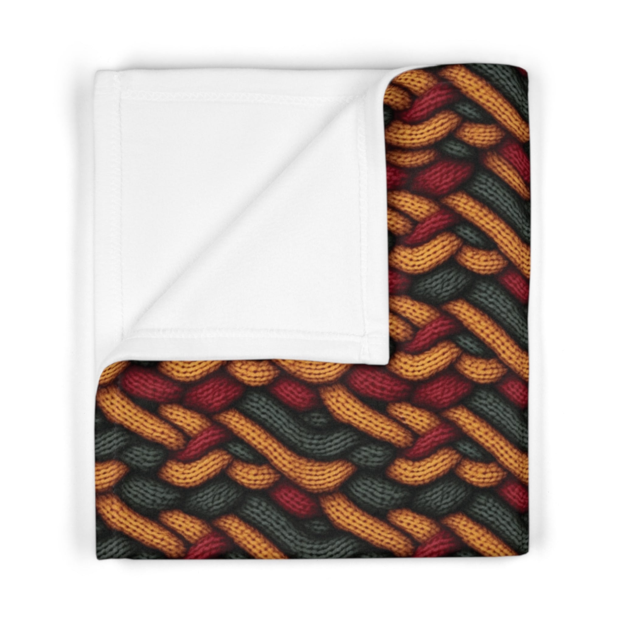Soft Fleece Baby Blanket (AOP) - Seamless Knit Art 05