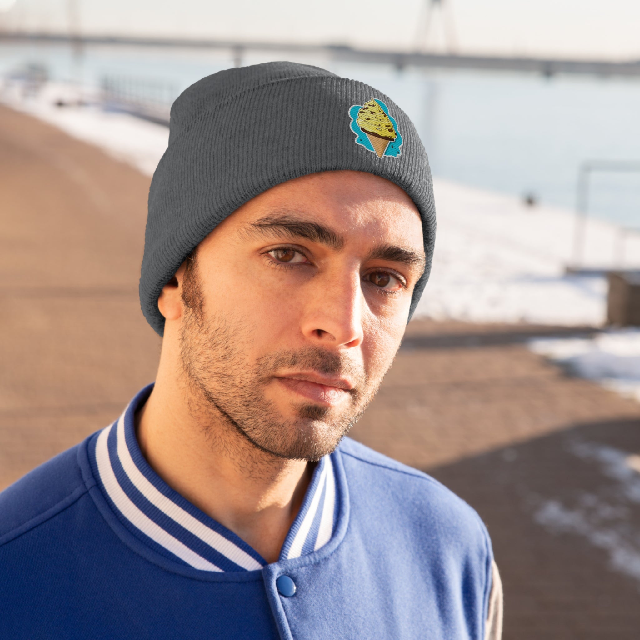 Knit Beanie - Ice-cream Pop Art 01
