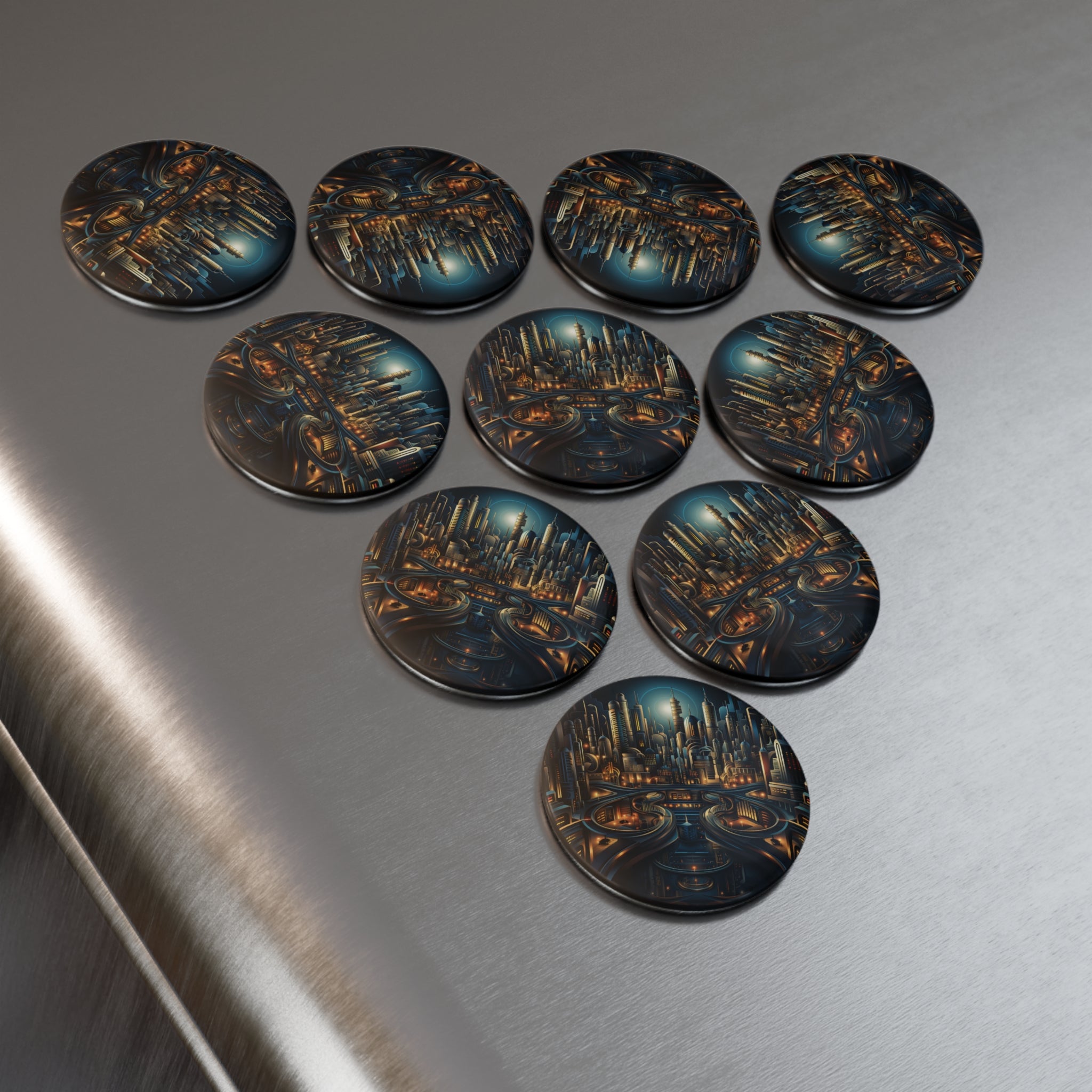 Button Magnet, Round (1 & 10 pcs) - Isometric City Designs 28
