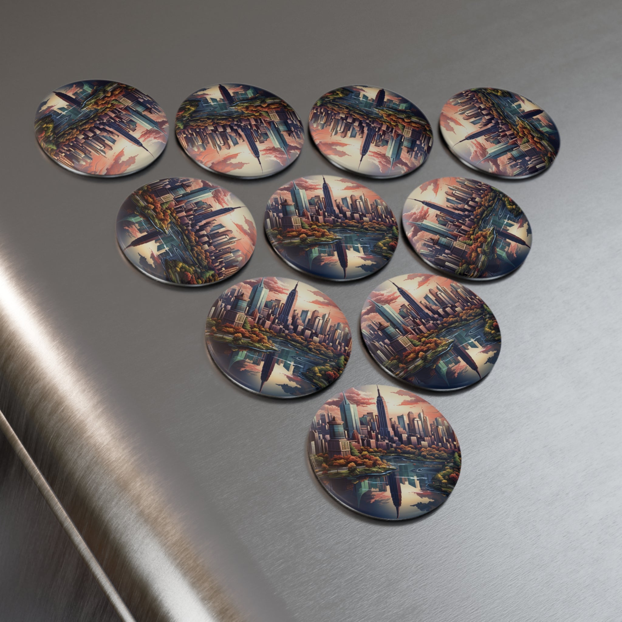 Button Magnet, Round (1 & 10 pcs) - Isometric City Designs 12