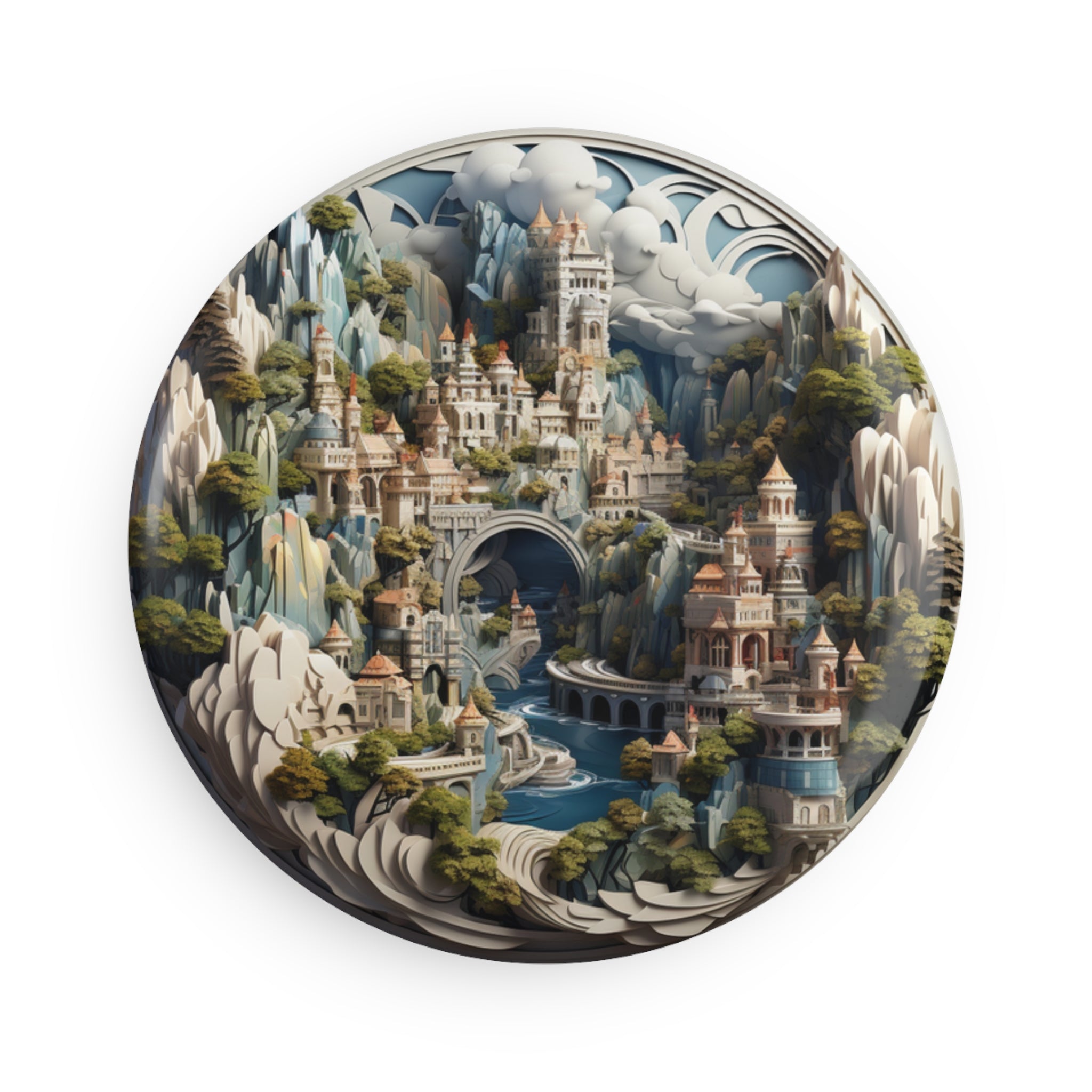 Button Magnet, Round (1 & 10 pcs) - Isometric City Designs 20