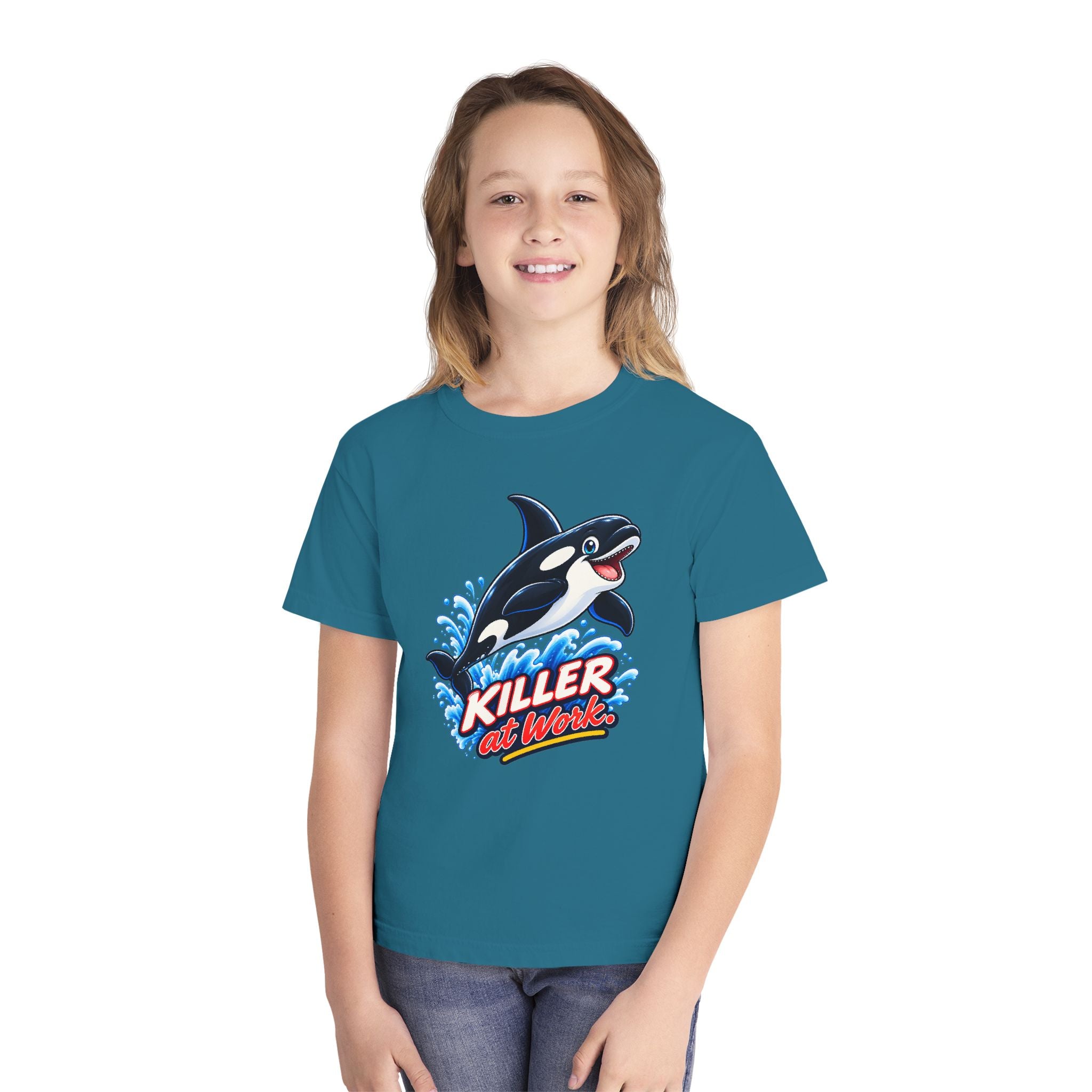 Youth Midweight Cotton Tee - Orca at Work
