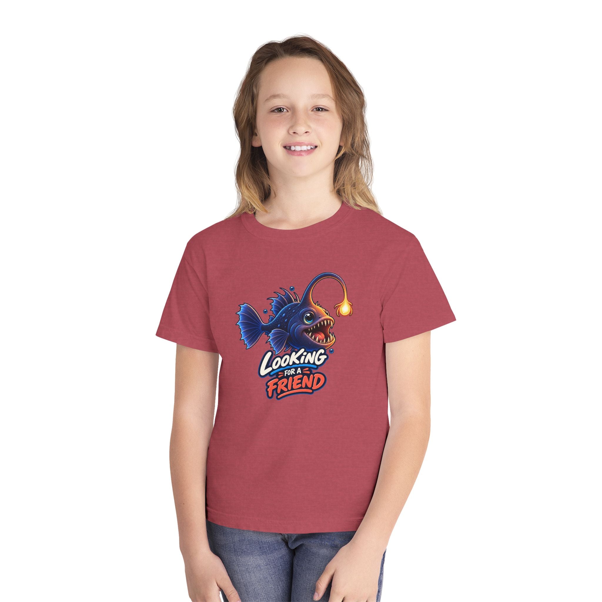 Youth Midweight Cotton Tee - Science collection - Angler Fish looking for a Friend