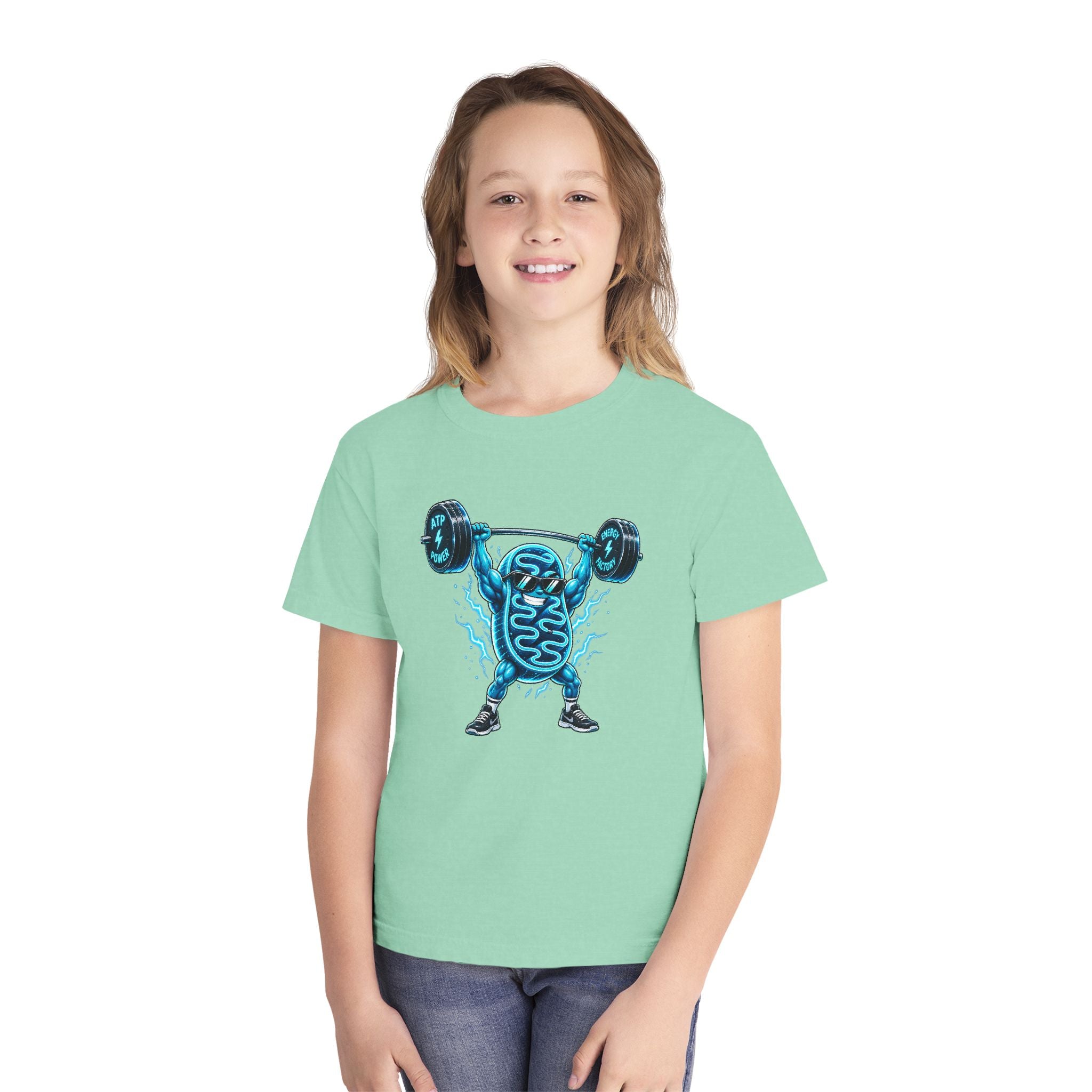 Youth Midweight Cotton Tee - Mitochondria Powerhouse