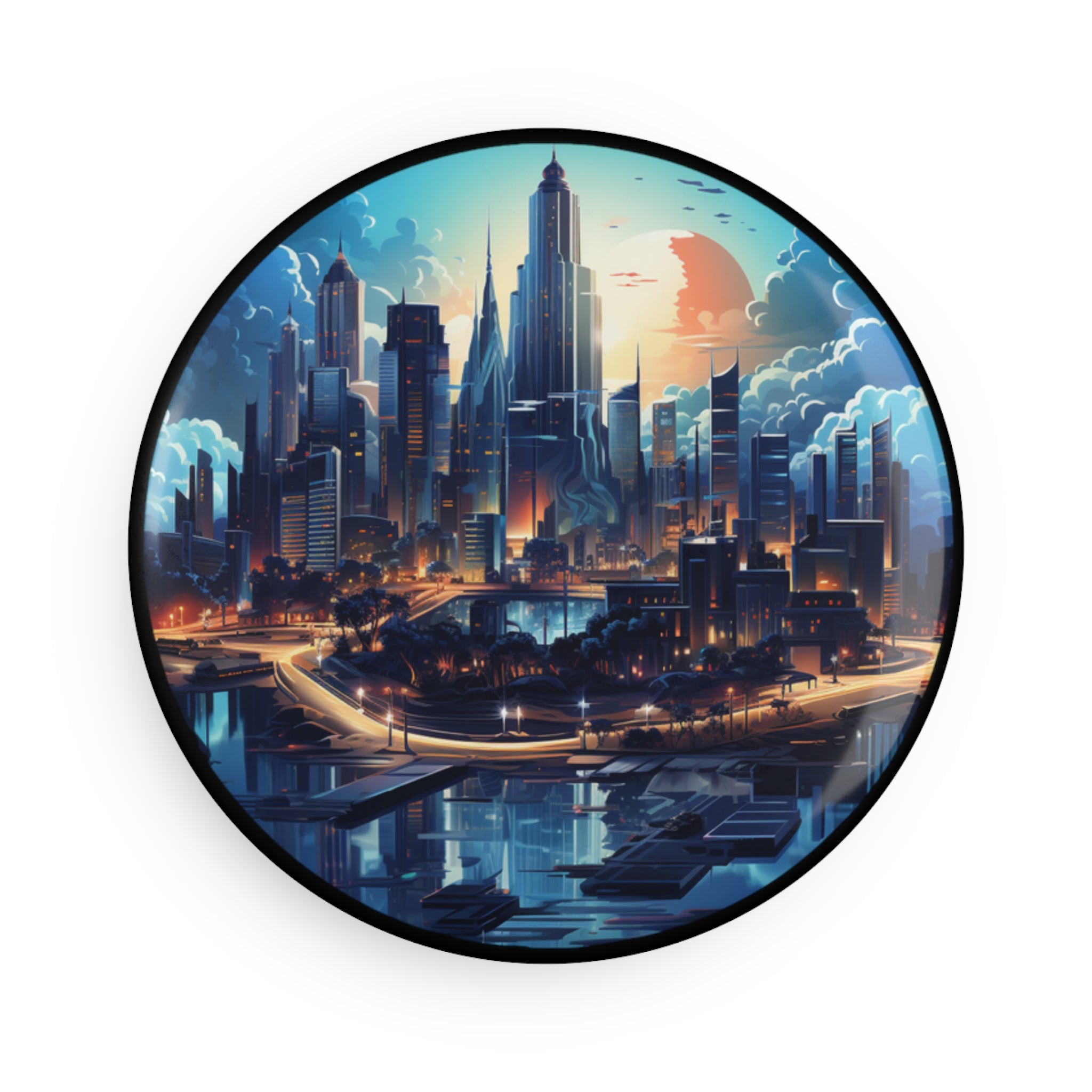 Button Magnet, Round (1 & 10 pcs) - Isometric City Designs 27