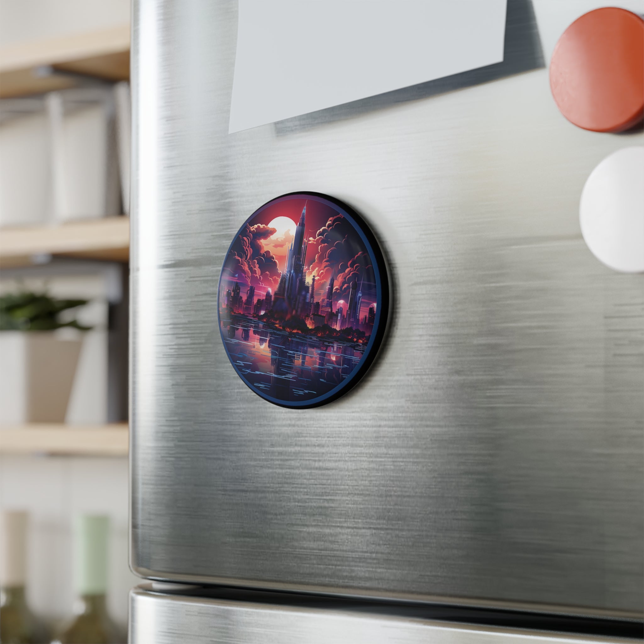 Button Magnet, Round (1 & 10 pcs) - Isometric City Designs 32