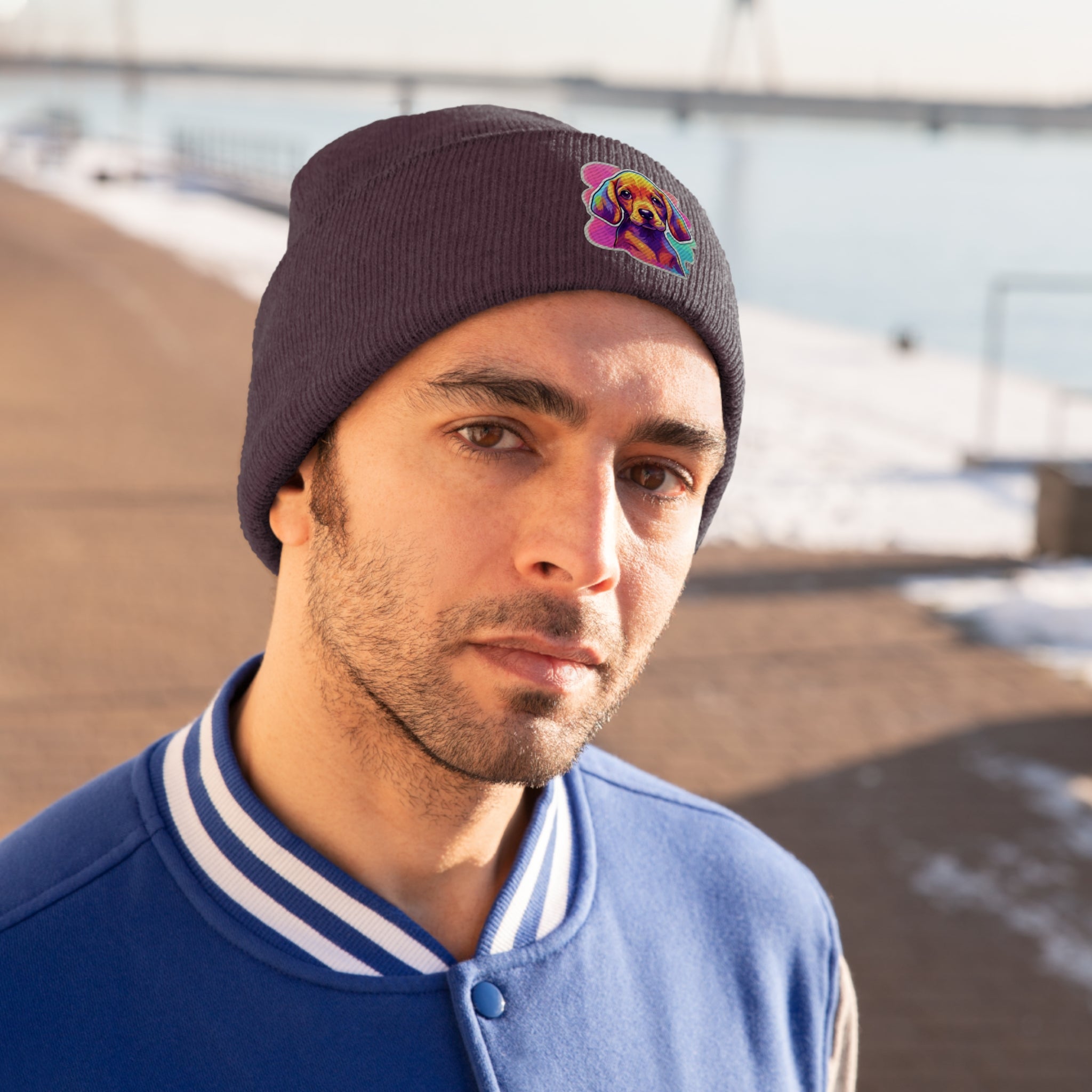 Knit Beanie - Puppy Pop Art 06